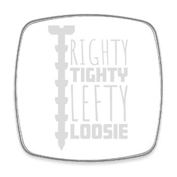 Logo DIY Drôle à droite Tighty Tighty Lefty - Magnet carré - blanc - Devant