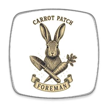 CARROT PATCH FOREMAN - Viereckiger Kühlschrankmagnet - Weiß - Vorne