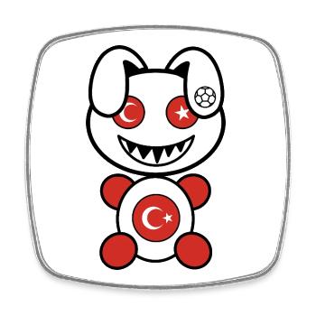 Foot Plush : Turkery - Magnet carré - blanc - Devant