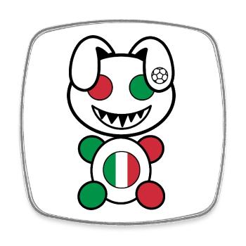 Foot Plush : Italy - Magnet carré - blanc - Devant