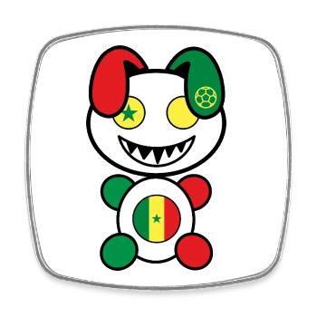 Foot Plush : Senegaly - Magnet carré - blanc - Devant