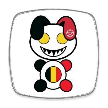 Foot Plush : Belgimy - Magnet carré - blanc - Devant