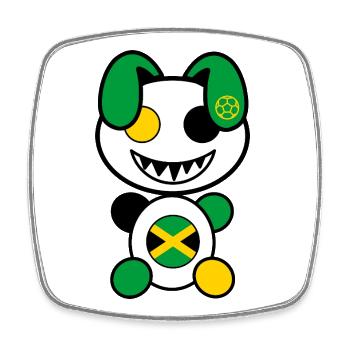 Foot Plush: Jamaicy - Square fridge magnet - white - Front