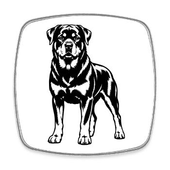 Rottweiler - Viereckiger Kühlschrankmagnet - Weiß - Vorne