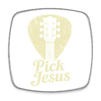 Pick Jesus Christian Faith Prayer - Square fridge magnet - white - Front