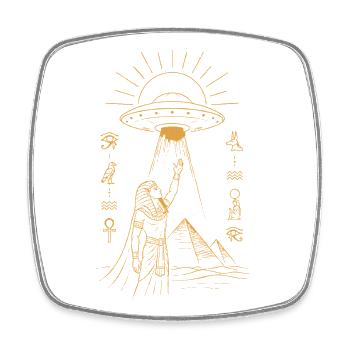 Pharao UFO-Vision - Viereckiger Kühlschrankmagnet - Weiß - Vorne