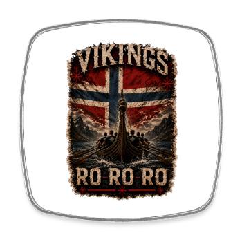 Vikings RO RO RO Norweger Wikingerhemd - Viereckiger Kühlschrankmagnet - Weiß - Vorne