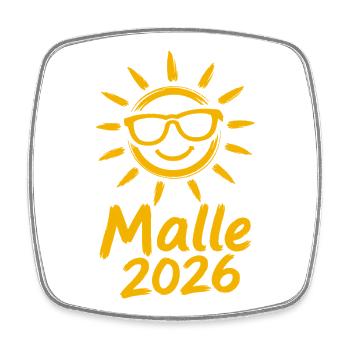 Malle 2026 Sun Logo - Square fridge magnet - white - Front