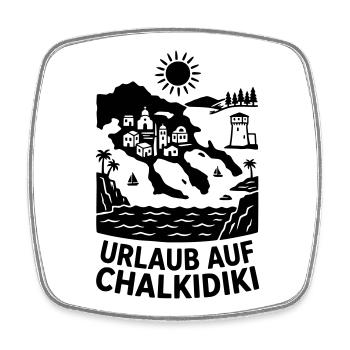 Chalkidiki Griechenland Urlaub Silhouette - Viereckiger Kühlschrankmagnet - Weiß - Vorne