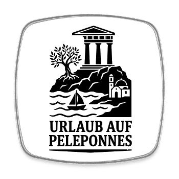 Peleponnes Griechenland Urlaub Wahrzeichen - Viereckiger Kühlschrankmagnet - Weiß - Vorne