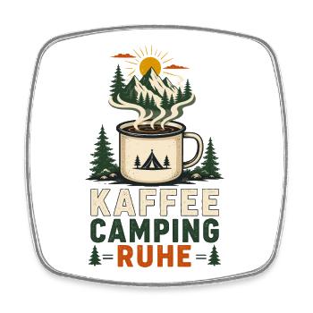 Kaffee Camping Ruhe für Outdoor Genießer - Viereckiger Kühlschrankmagnet - Weiß - Vorne