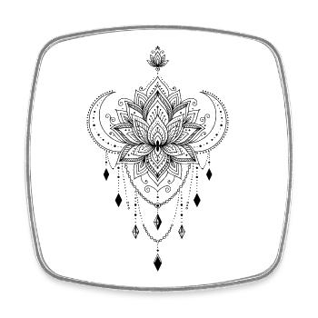 Spiritualität Meditation Heilige Geometrie Lotus - Viereckiger Kühlschrankmagnet - Weiß - Vorne