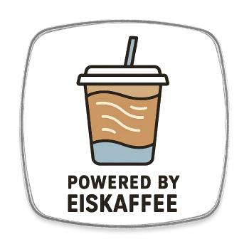 Eiskaffee Power Becher - Viereckiger Kühlschrankmagnet - Weiß - Vorne