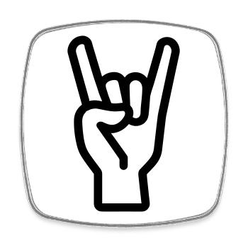 Rock Sign - Square fridge magnet - white - Front