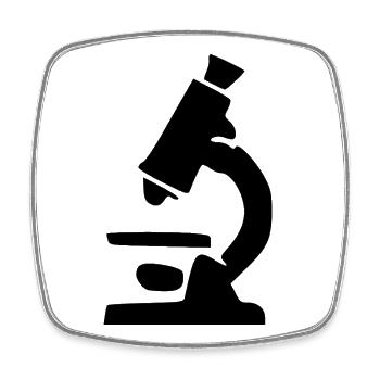 Mikroskop schwarz Wissenschaft Symbol Geschenk - Viereckiger Kühlschrankmagnet - Weiß - Vorne