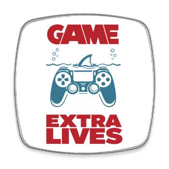 Game Over Vies Extras Gamer Spruch - Magnet carré - blanc - Devant