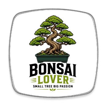 Japanese Bonsai Tree Plant BonsaiLover Bonsai - Square fridge magnet - white - Front