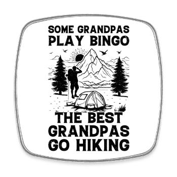 Some grandpas play bingo the best grandpas go Hiki - Square fridge magnet - white - Front