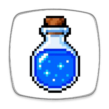 T-shirt de jeu Retro Pixel Potion - Magnet carré - blanc - Devant