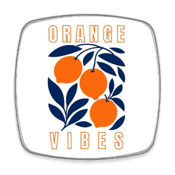 Orange Vibes - Square fridge magnet - white - Front