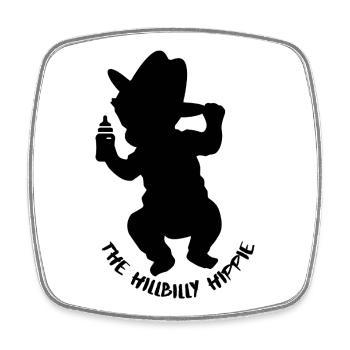 The_baby_hillbilly_hippie - Square fridge magnet - white - Front