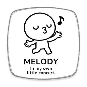 Melody – In My Own Little Concert | Music Mood - Viereckiger Kühlschrankmagnet - Weiß - Vorne