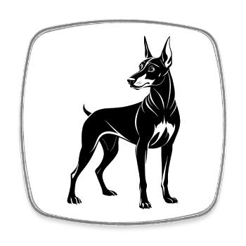 Doberman - Square fridge magnet - white - Front