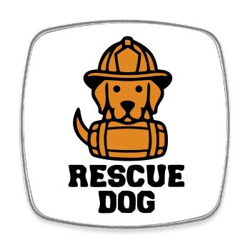 Rescue Dog Rettungshund Icon - Viereckiger Kühlschrankmagnet - Weiß - Vorne
