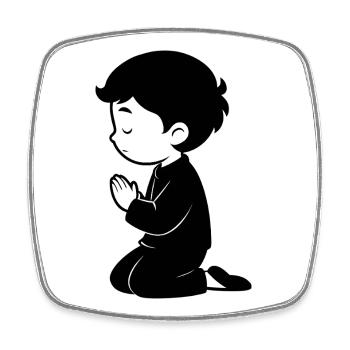 Little Boy Praying - Square fridge magnet - white - Front