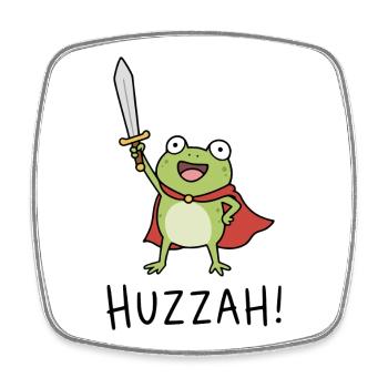 Frog Huzzah! - Square fridge magnet - white - Front