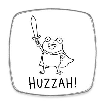 Huzzah! Frog - Square fridge magnet - white - Front