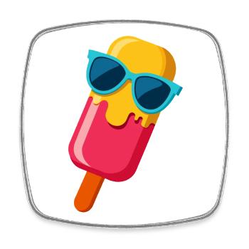 Popsicle With Sunglasses - Square fridge magnet - white - Front