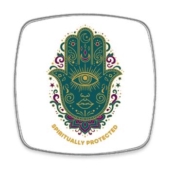 Spiritualité Géométrie Sacrée Protégée Spirituellement - Magnet carré - blanc - Devant