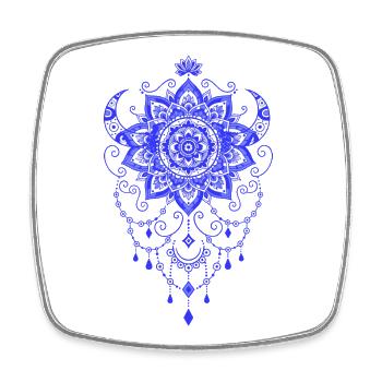 Spiritualité Géométrie Sacrée Fleur de Lotus Zen - Magnet carré - blanc - Devant
