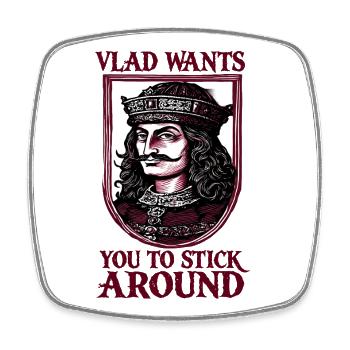 Vlad Dracula Königsportrait - Viereckiger Kühlschrankmagnet - Weiß - Vorne