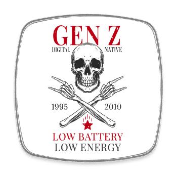 Gen Z – Digital Native - Square fridge magnet - white - Front
