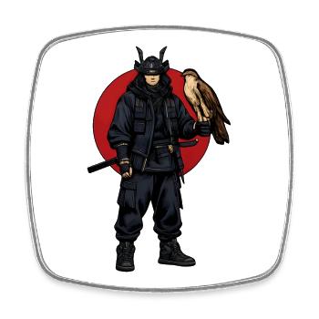 Ninja Warrior with Falcon - Square fridge magnet - white - Front
