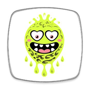 Lustiges Gruselmonster Mit Herzaugen - Viereckiger Kühlschrankmagnet - Weiß - Vorne
