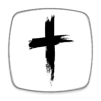 Christen Kreuz - Viereckiger Kühlschrankmagnet - Weiß - Vorne