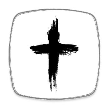 Christen Kreuz  - Viereckiger Kühlschrankmagnet - Weiß - Vorne