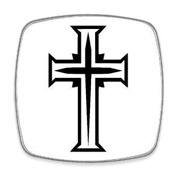 Christen Kreuz - Viereckiger Kühlschrankmagnet - Weiß - Vorne