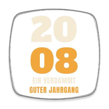 2008 Ein verdammt guter Jahrgang 18. Geburtstag - Viereckiger Kühlschrankmagnet - Weiß - Vorne