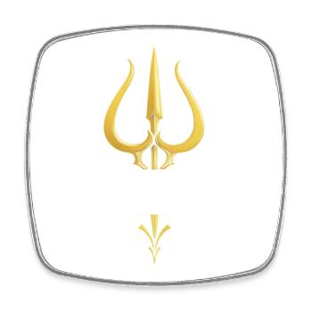 Kyiv Golden Trident Emblem - Square fridge magnet - white - Front