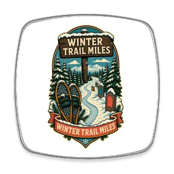 WINTER TRAIL MILES - Viereckiger Kühlschrankmagnet - Weiß - Vorne