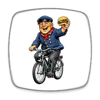 Ostfriese Hamburger - Viereckiger Kühlschrankmagnet - Weiß - Vorne