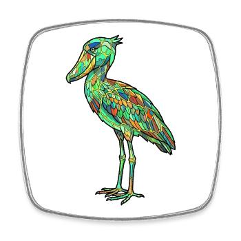 Leaded Glass Bird Blaze of Colors Shoebill Shoebill - Square fridge magnet - white - Front