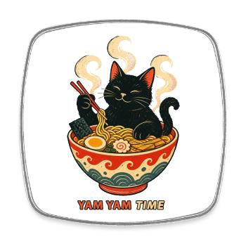 Yam Yam Time - Viereckiger Kühlschrankmagnet - Weiß - Vorne