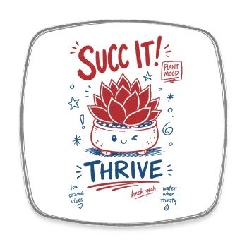 Succ It Thrive Cute Plant Succulent lover - Square fridge magnet - white - Front