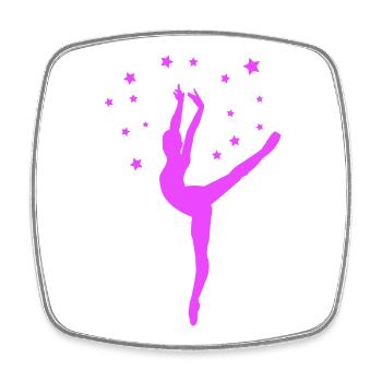 Neon dancer in the magic of the stars - Square fridge magnet - white - Front