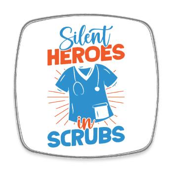 Anesthesiologist Heroes In Scrub Anesthesia - Square fridge magnet - white - Front